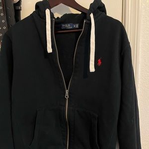 Men's Double-Knit Full-Zip Hoodie Black size Medium